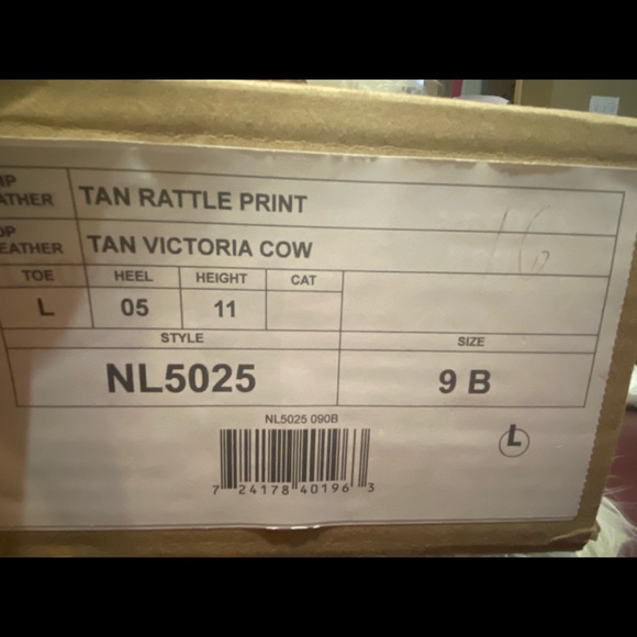 Nocona Tan Rattle Print Women’s 9B - Picture 7 of 7